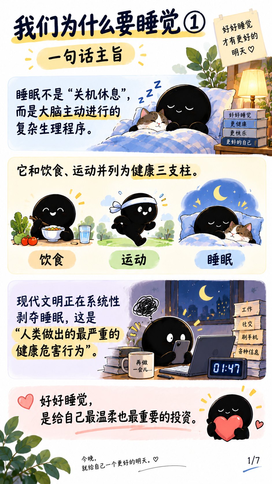 知识卡 2：一句话主旨：睡眠是复杂生理程序